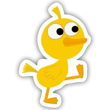 Wo ist meine Mama - das gehende Küken - Sticker Größe S (10 x 10 cm) - Mattweiß - Vorne