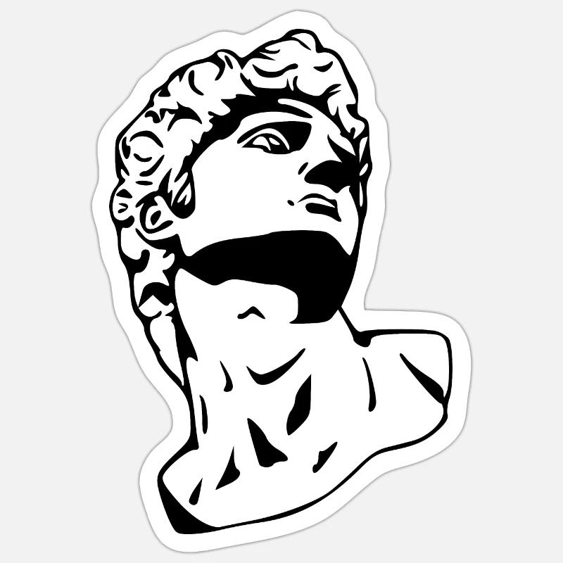 David sculpture/statue blanc Sticker taille S (10 x 10 cm)