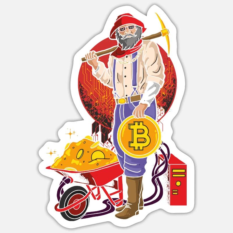 Bitcoin Miner - Sticker taille S (10 x 10 cm) - blanc mat