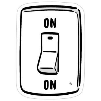 Einschalten Cooler Humor Lustige Motivation - Sticker Größe S (10 x 10 cm) - Mattweiß - Vorne