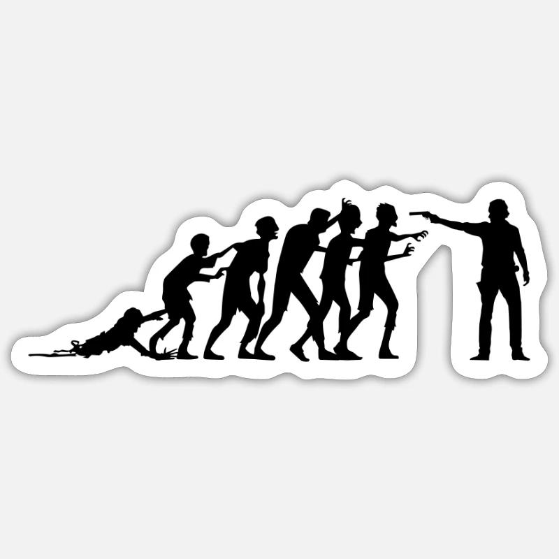 Zombie Evolution - Zombies - Sticker size S (10 x 10 cm) - white matte