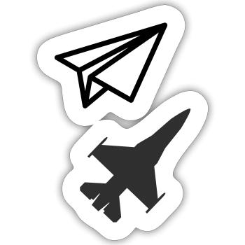 Paper airplane - Keeping your child's soul - Sticker size S (10 x 10 cm) - white matte - Front