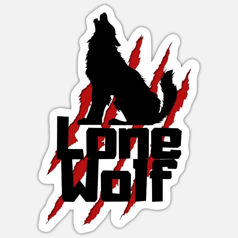 lone Wolf - Sticker Größe S (10 x 10 cm) - Mattweiß