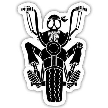 Schwarzes Skelett - Sticker Größe S (10 x 10 cm) - Mattweiß - Vorne