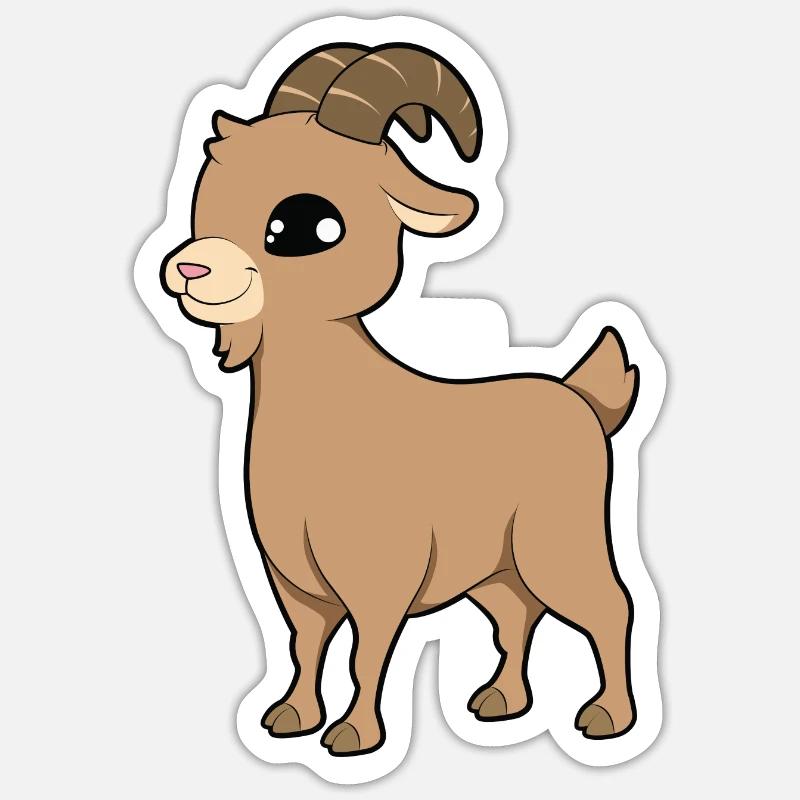 Ziege - Sticker Größe S (10 x 10 cm) - Mattweiß