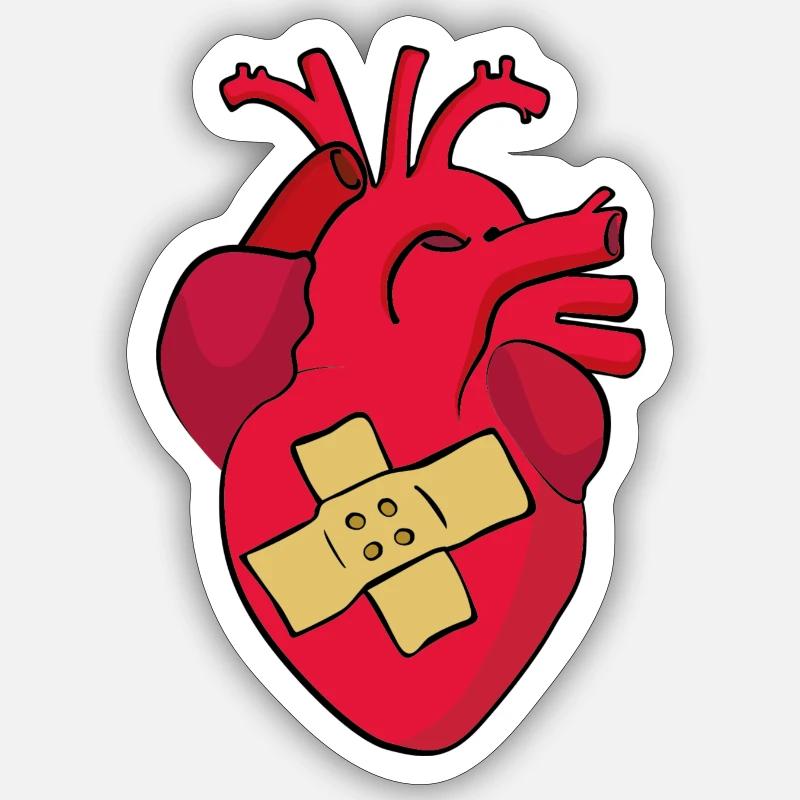 heart patch - Sticker size S (10 x 10 cm) - white matte