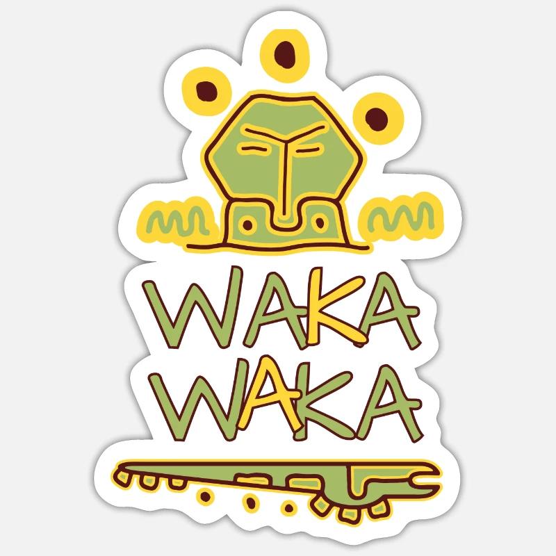 waka waka - Sticker taille S (10 x 10 cm) - blanc mat