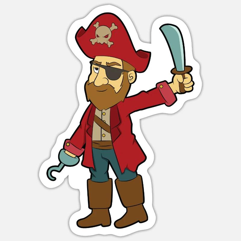 Pirat - Sticker taille S (10 x 10 cm) - blanc mat