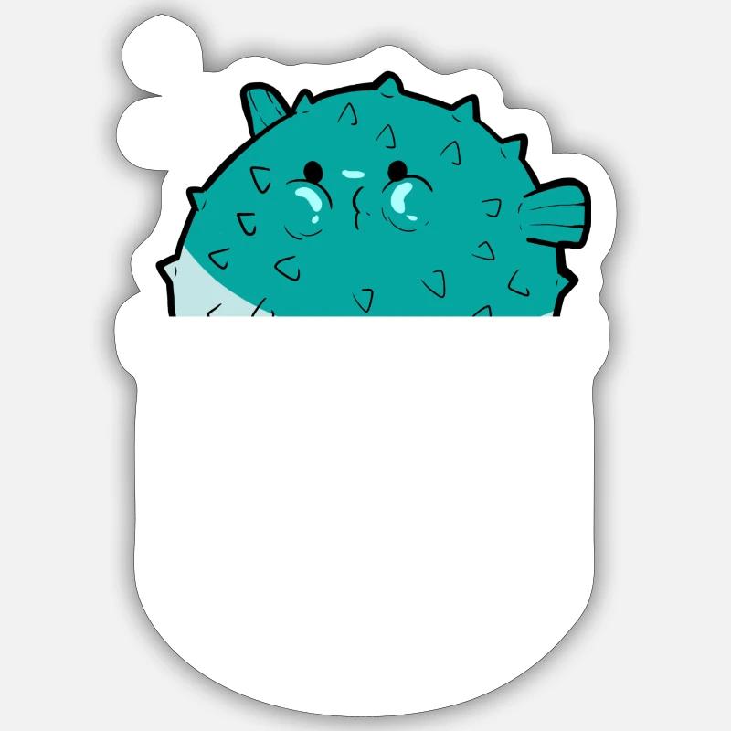 Pufferfish - Sticker size S (10 x 10 cm) - white matte