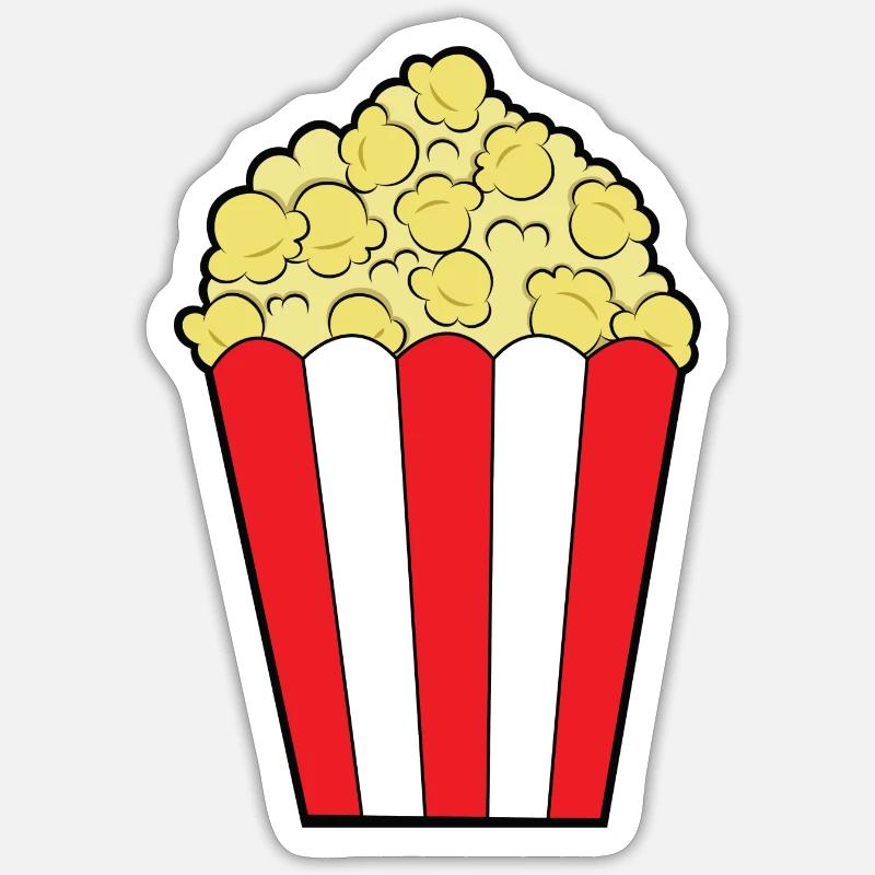 Popcorn - Sticker size S (10 x 10 cm) - white matte