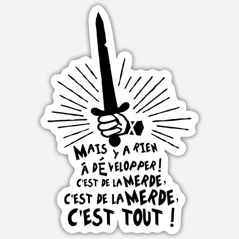 C'est de la merde, c'est tout ! Karadoc - Sticker taille S (10 x 10 cm) - blanc mat
