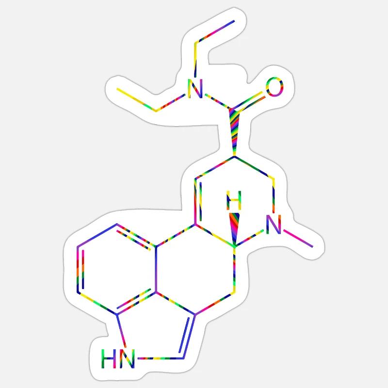 LSD Molecule Lysergic Acid Diethylamide Structural Formula Sticker size S (10 x 10 cm)