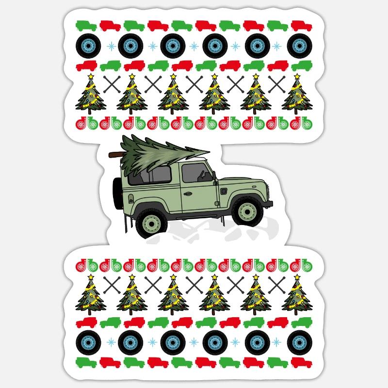 Defender - Pull de Noël Sticker taille S (10 x 10 cm)