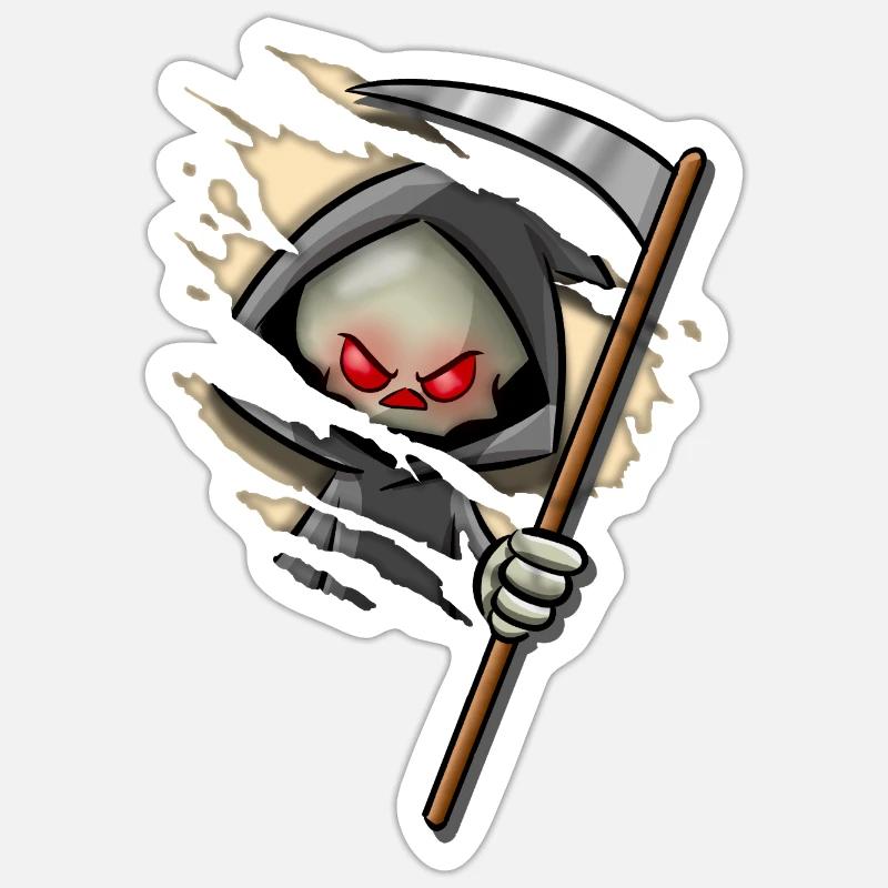 Sensenmann Inside - Sticker Größe S (10 x 10 cm) - Mattweiß