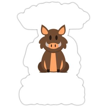 Ma Première Saison de Chasse au Sanglier - Sticker taille S (10 x 10 cm) - blanc mat - Devant