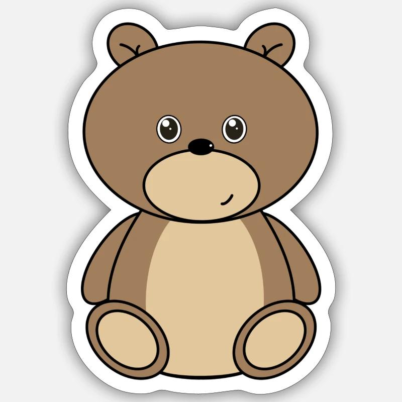 teddy bear - Sticker size S (10 x 10 cm) - white matte