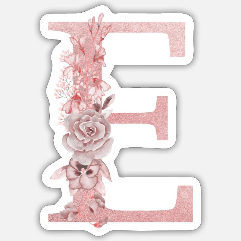 Lettre E - Sticker taille S (10 x 10 cm) - blanc mat