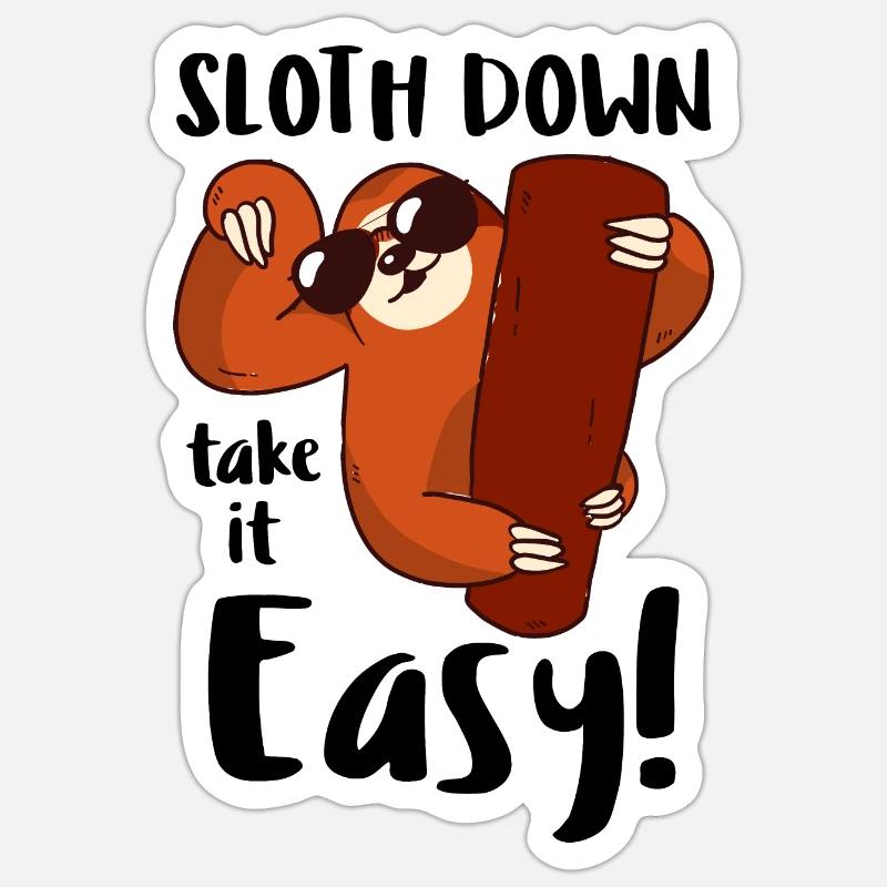 Faultier slow down/ Sloth down Sticker Größe S (10 x 10 cm)