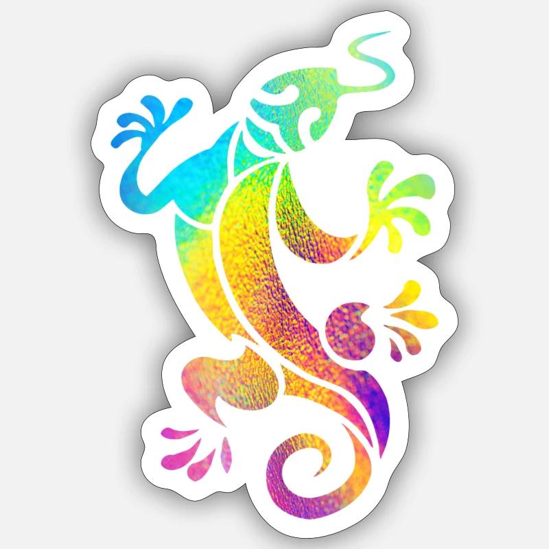 Salamandre Multicolore Sticker taille S (10 x 10 cm)