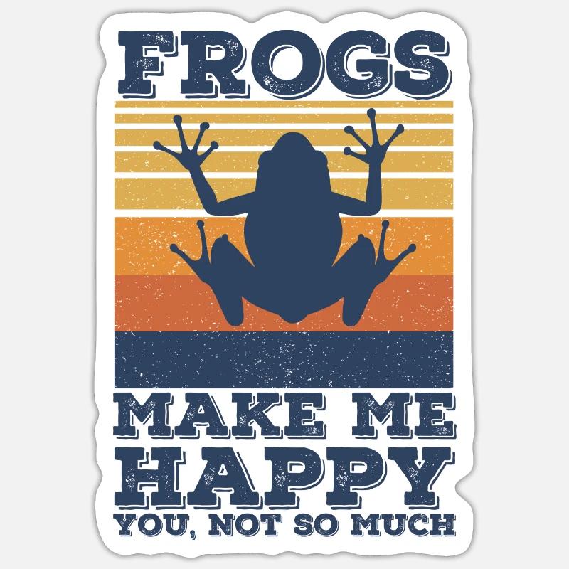 Frosch - Sticker Größe S (10 x 10 cm) - Mattweiß
