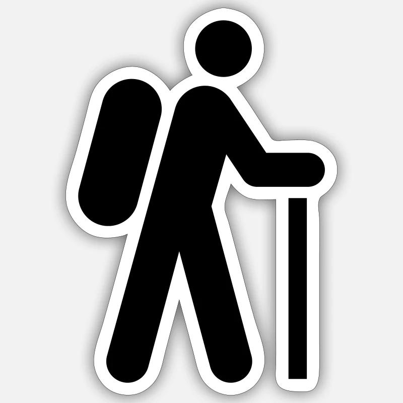Wander Pilger - Sticker Größe S (10 x 10 cm) - Mattweiß
