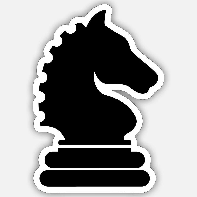 Pièce d’échecs de cheval - Sticker taille S (10 x 10 cm) - blanc mat