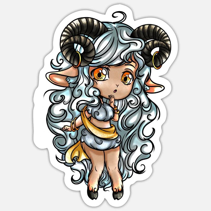 Widder Sternzeichen Ram Sticker Größe S (10 x 10 cm)