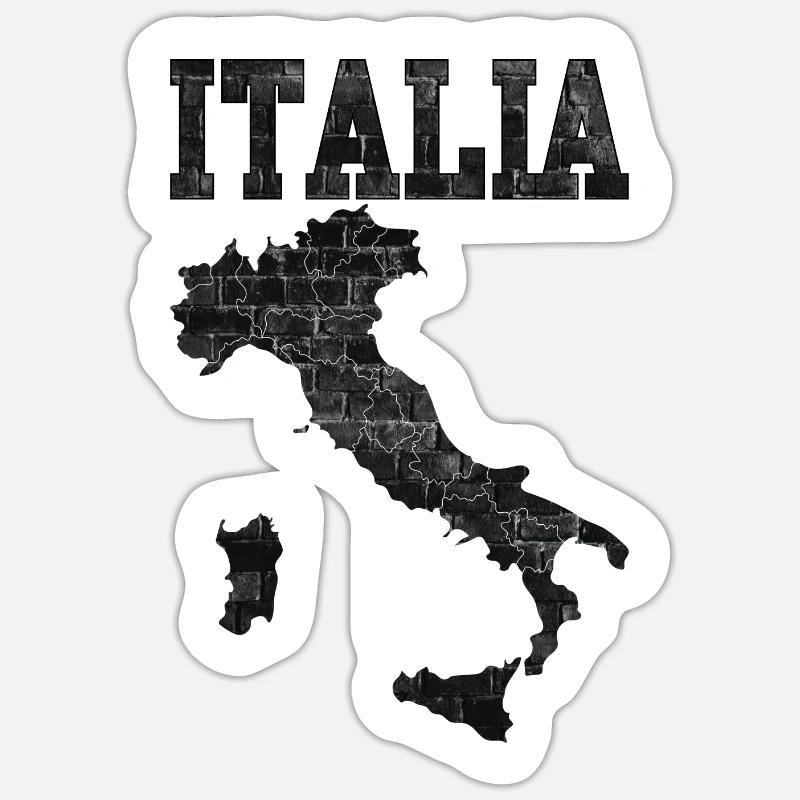 Brickwall Italia Map Silhouette - Sticker size S (10 x 10 cm) - white matte