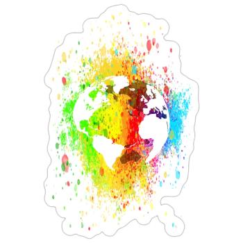 world 03 07 03 01 - Sticker size S (10 x 10 cm) - white matte - Front