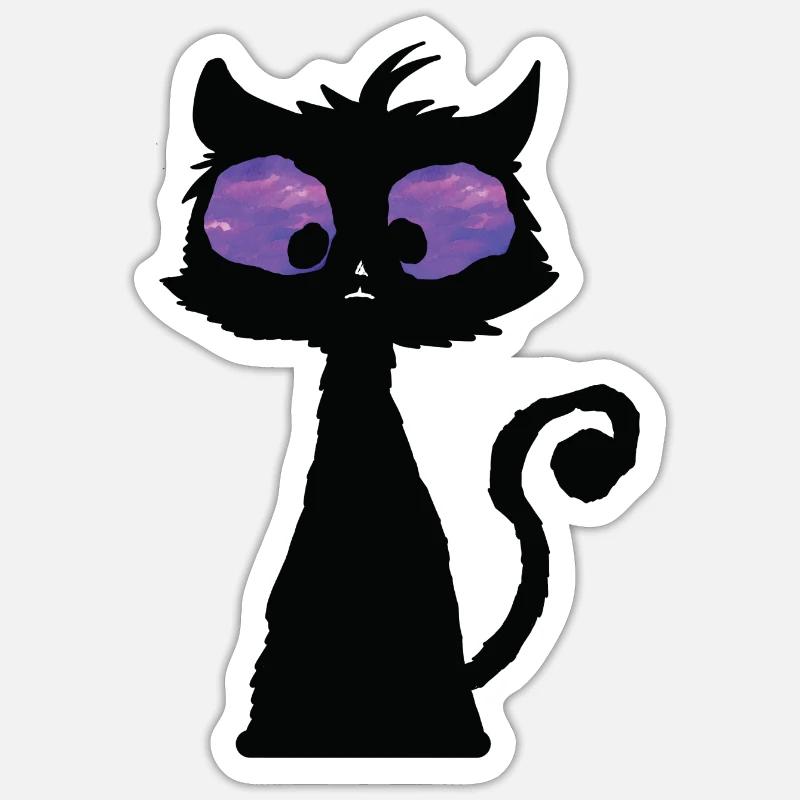 Chat psychédélique Sticker taille S (10 x 10 cm)