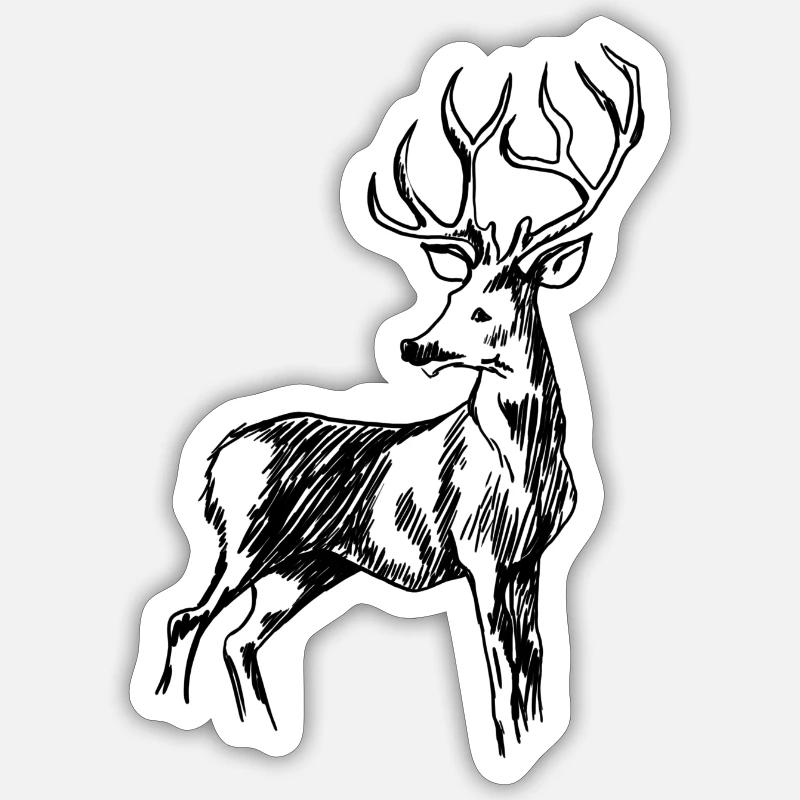 Hirsch Sticker Größe S (10 x 10 cm)