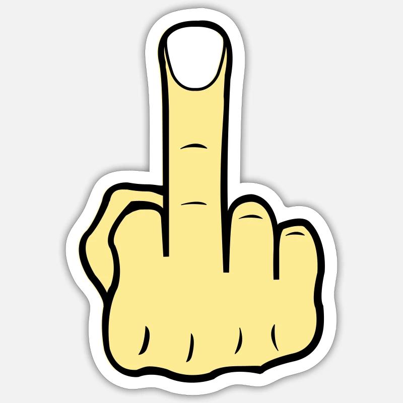 Doigt du milieu - Sticker taille S (10 x 10 cm) - blanc mat