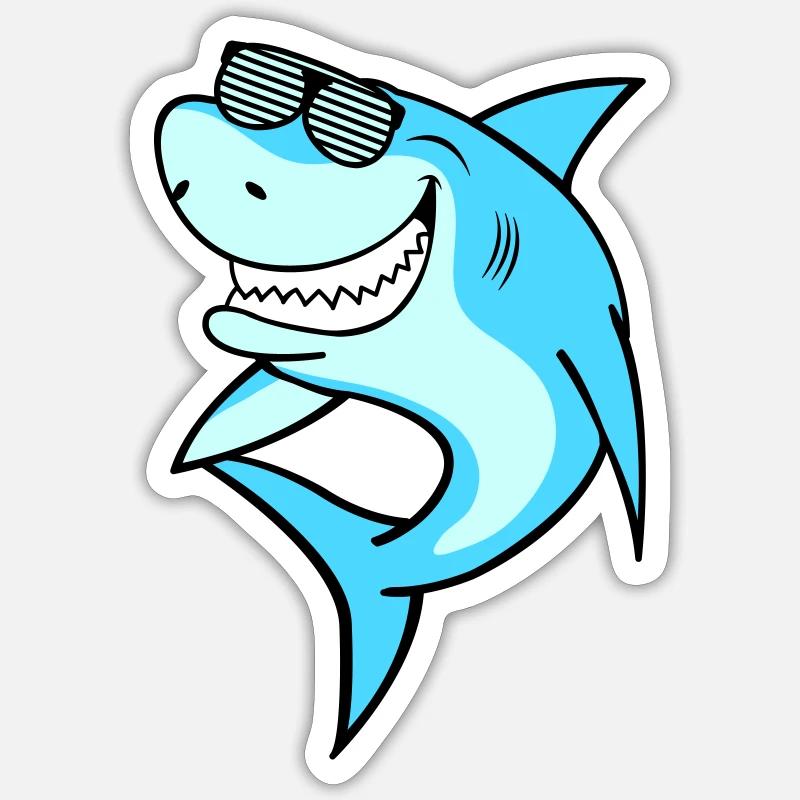 Shark Sunglasses Sticker Größe S (10 x 10 cm)