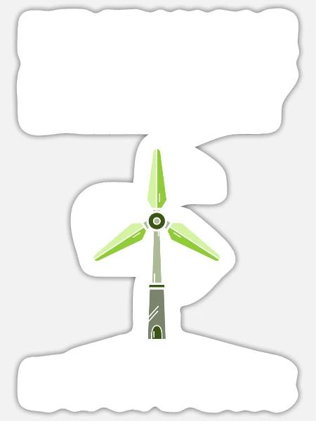 Windrad Klimaschutz Energiewende Umweltschutz - Sticker Größe S (10 x 10 cm) - Mattweiß