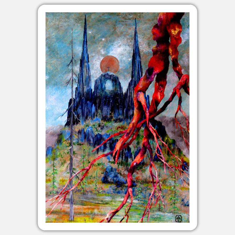 Kathedrale der Mutter Erde - Sticker Größe S (10 x 10 cm) - Mattweiß