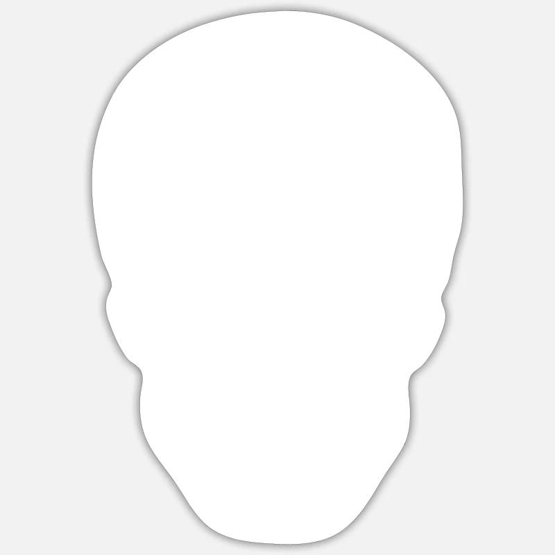Crâne - Sticker taille S (10 x 10 cm) - blanc mat