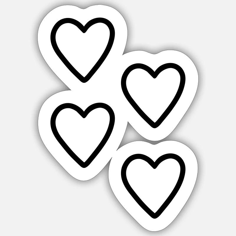 Heart Gift Idea - Sticker size S (10 x 10 cm) - white matte