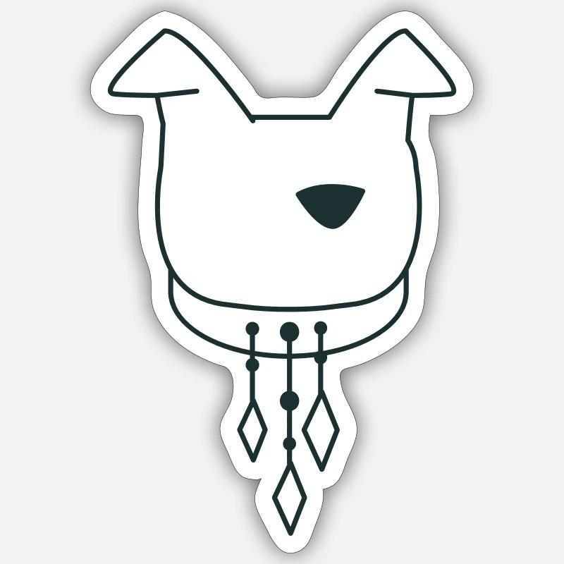 Dog head with collar dangles Sticker size S (10 x 10 cm)