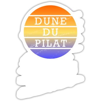 Dune du Pilat 2022 - Sable - Sticker taille S (10 x 10 cm) - blanc mat - Devant