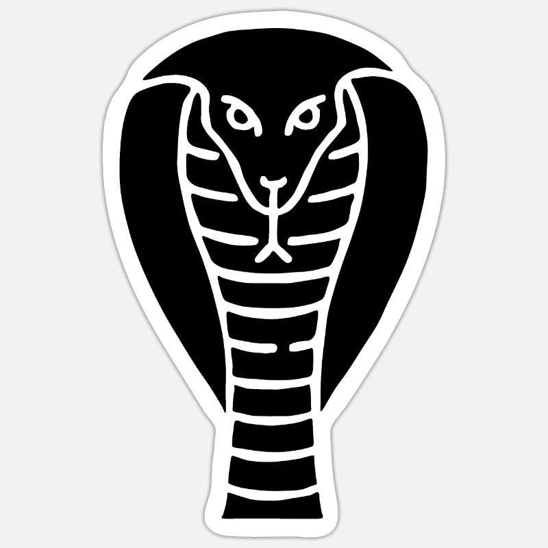 Symbole d’un serpent cobra indien - Sticker taille S (10 x 10 cm) - blanc mat
