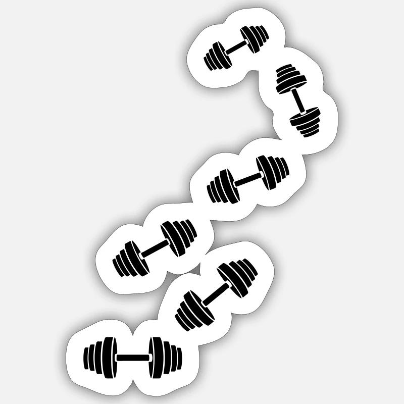 Dumbbell weights icon - Sticker size S (10 x 10 cm) - white matte