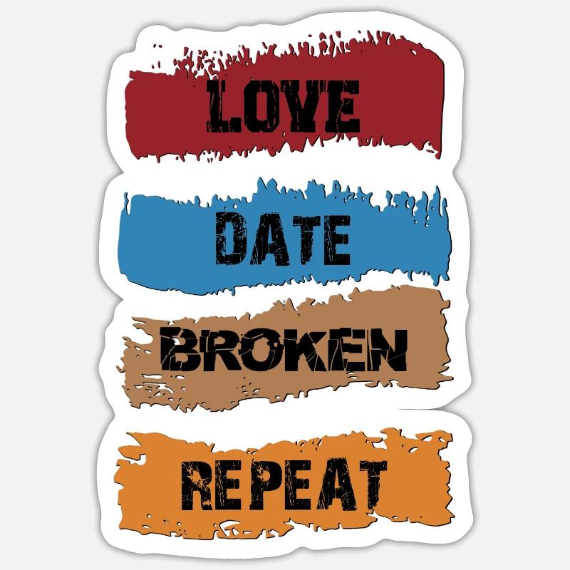 Love data repeat failure - Sticker size S (10 x 10 cm) - white matte