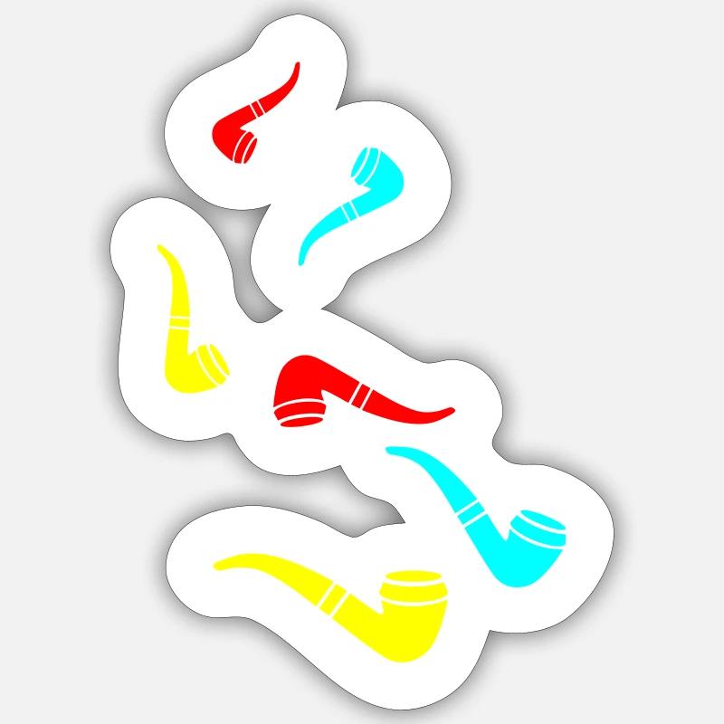 Fumer une pipe Sticker taille S (10 x 10 cm)