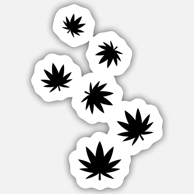 Hanf Blatt Icon - Sticker Größe S (10 x 10 cm) - Mattweiß