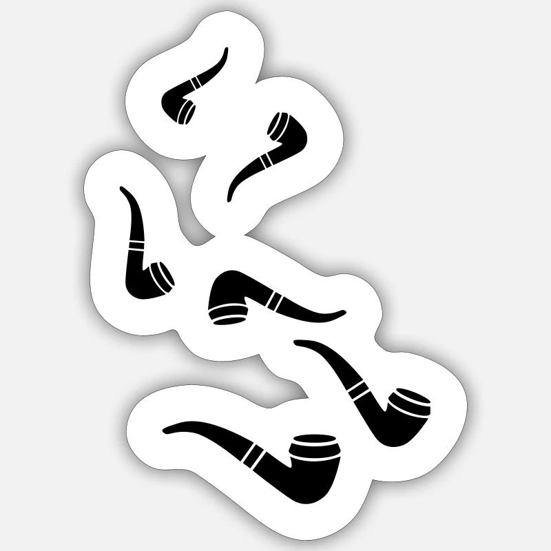 Pfeife rauchen Sticker Größe S (10 x 10 cm)