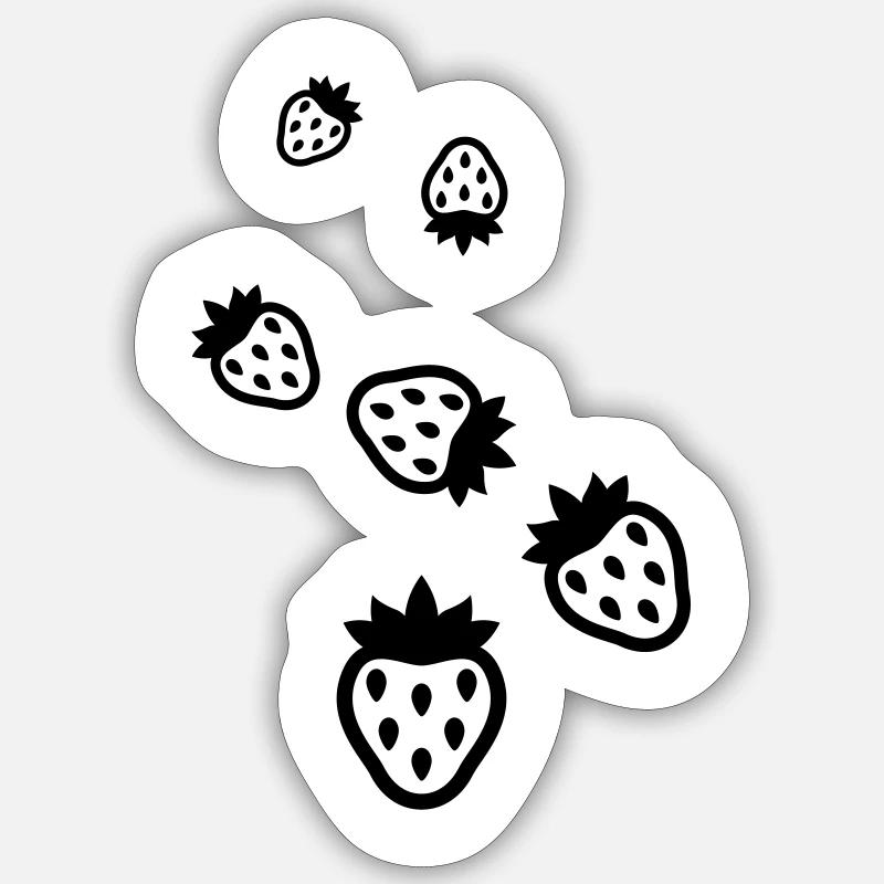 Erdbeere Icon Symbol - Sticker Größe S (10 x 10 cm) - Mattweiß