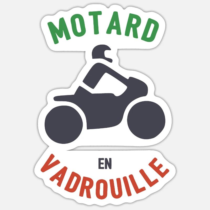 Biker im Mopp - Sticker Größe S (10 x 10 cm) - Mattweiß