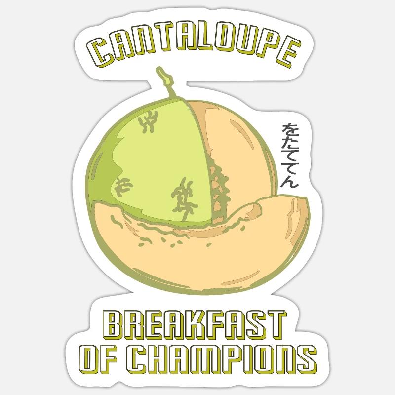 fruchtiges und cooles Honigmelonen Design - Sticker Größe S (10 x 10 cm) - Mattweiß