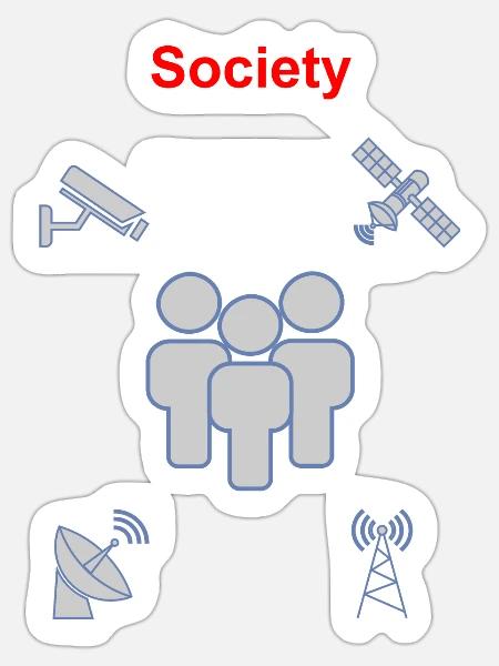 Society - Sticker Größe S (10 x 10 cm) - Mattweiß