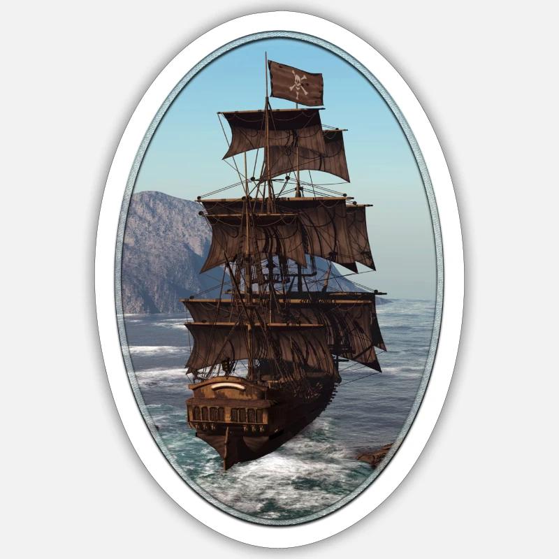 Pirate Ship - Sticker size S (10 x 10 cm) - white matte